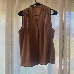 Neutral tan business blouse